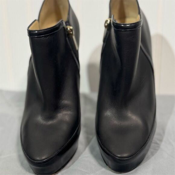 Jimmy Choo Black Leather Platform Ankle Booties Heels Size 39 EU / 8.5 US - Picture 9 of 10